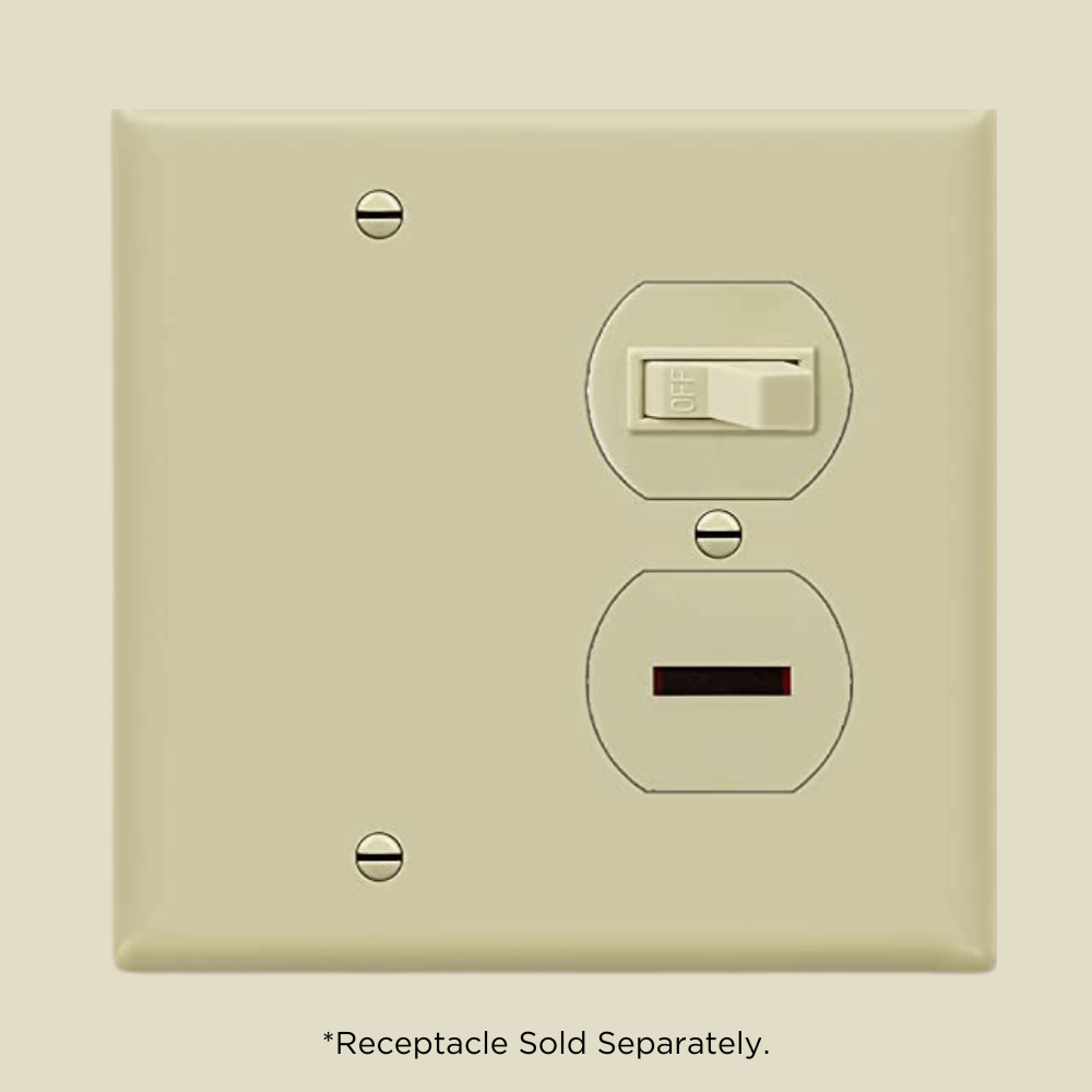 2-GANG COMBINATION WALL PLATE, ONE BLANK, ONE DUPLEX, IVORY Four Bros Lighting