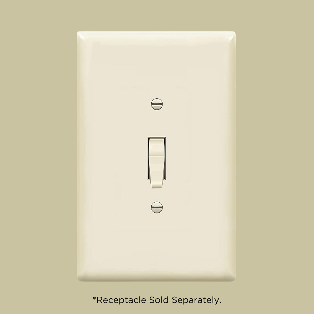 1-GANG TOGGLE SWITCH WALL PLATE, OVERSIZE, LIGHT ALMOND Four Bros Lighting