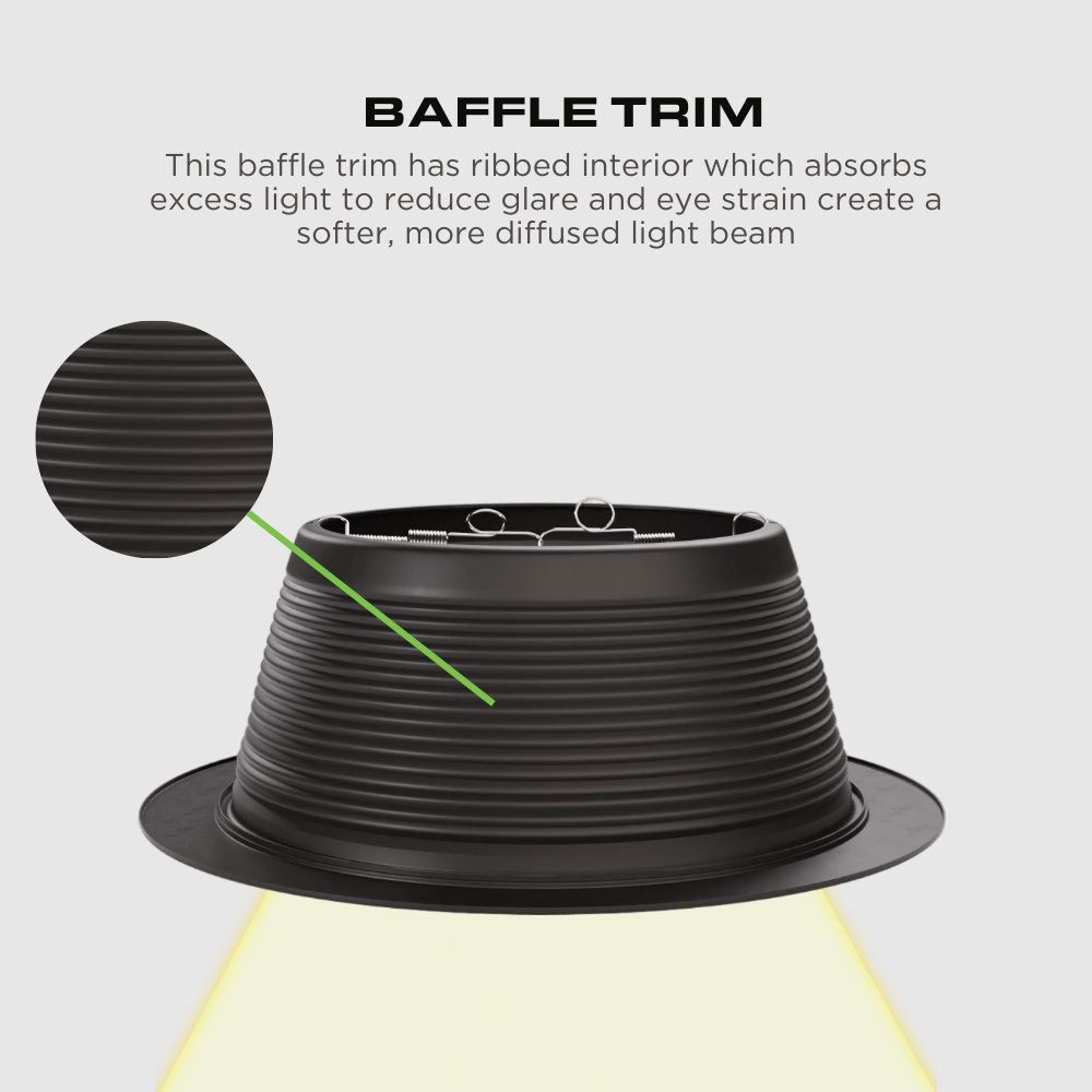 6 IN. RECESSED BAFFLE TRIM, BLACK Four Bros Lighting