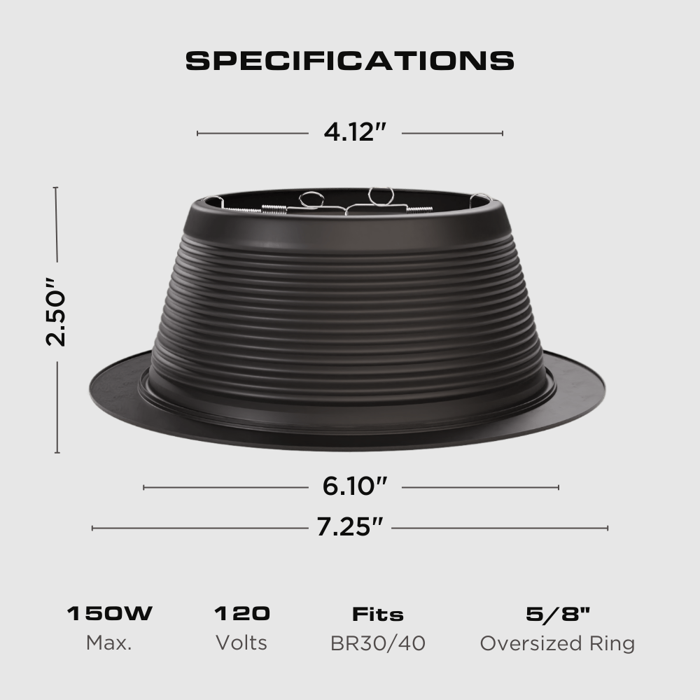 6 IN. RECESSED BAFFLE TRIM, BLACK Four Bros Lighting