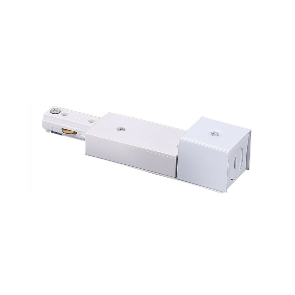Track Light Live End Connector for Conduit Box, White