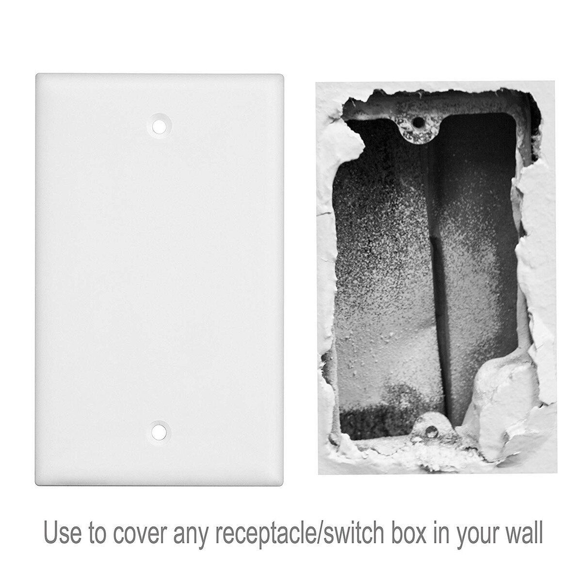 Blank Wall Plate - White - 1 Gang Mid Size Four Bros Lighting