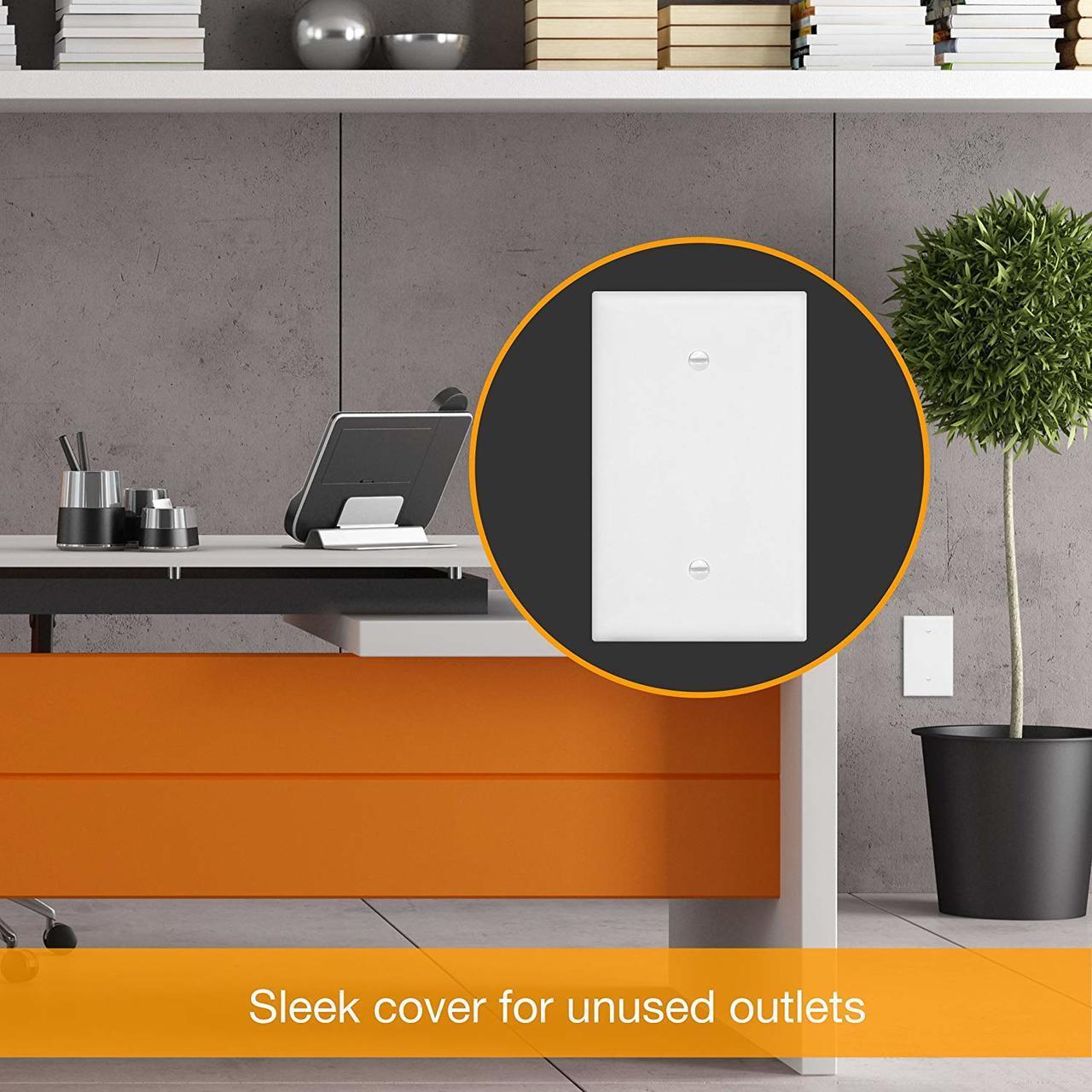 Blank Wall Plate - White - 1 Gang Oversize Four Bros Lighting