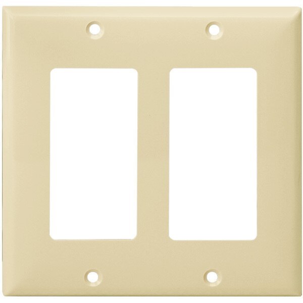 Decorator Wall Plate - Ivory - 2 Gang Four Bros Lighting