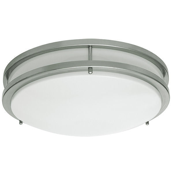 LED Flush Mount Ceiling Fixture - 10 Inch - 14W - 4000K - Nickel Four Bros Lighting