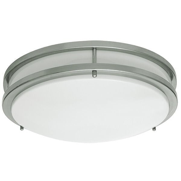 LED Flush Mount Ceiling Fixture - 14 Inch - 20W - 4000K - Nickel Four Bros Lighting