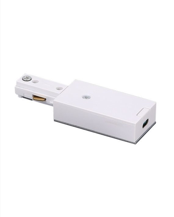 Live End Feed, White Single Circuit, Compatible with Halo Track Four Bros Lighting