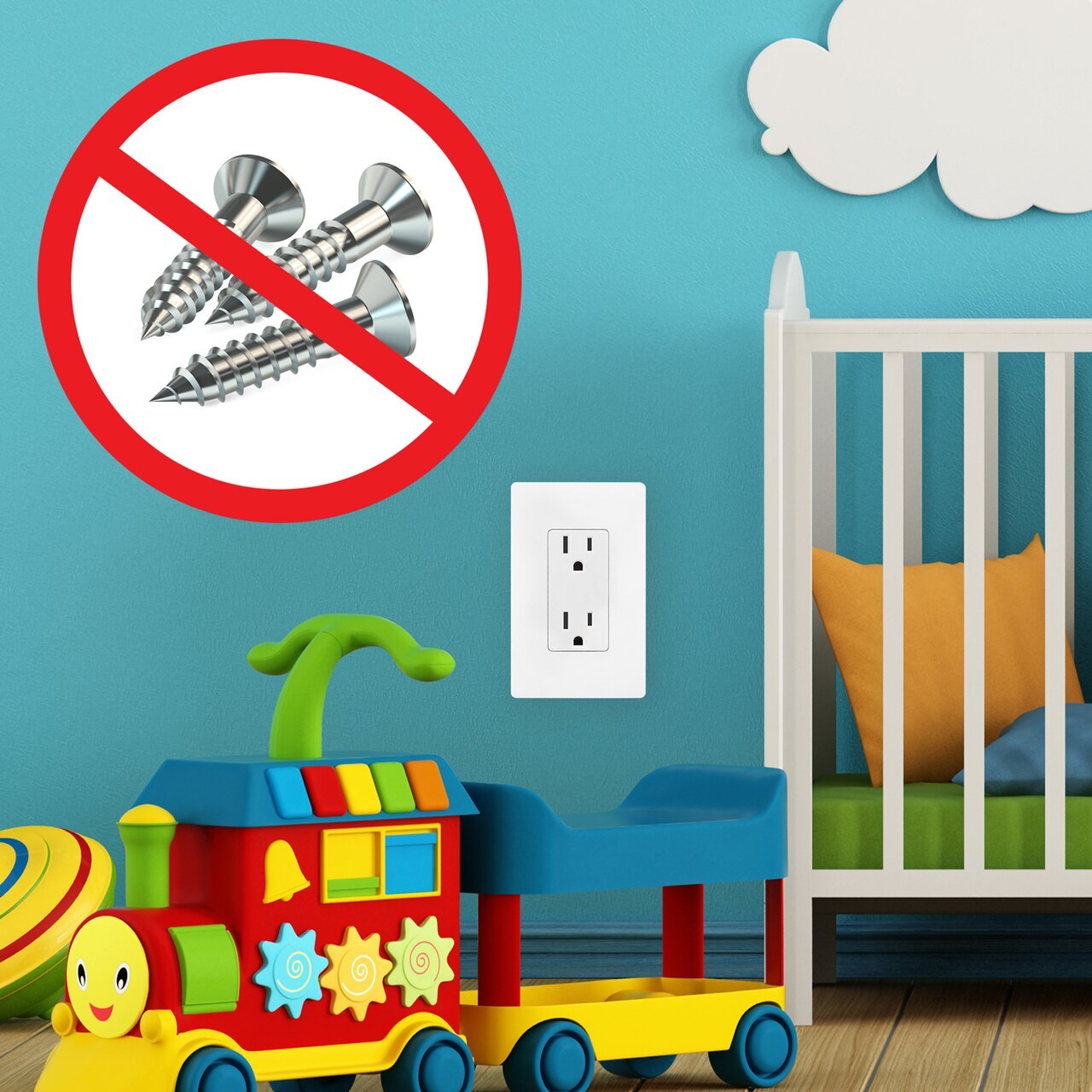 Screwless Decorator Wall Plate - White - 1 Gang Four Bros Lighting