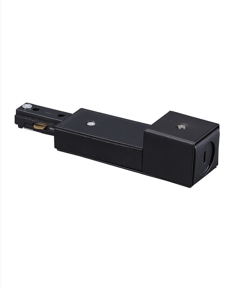 Track Light Live End Connector for Conduit Box, Black Four Bros Lighting