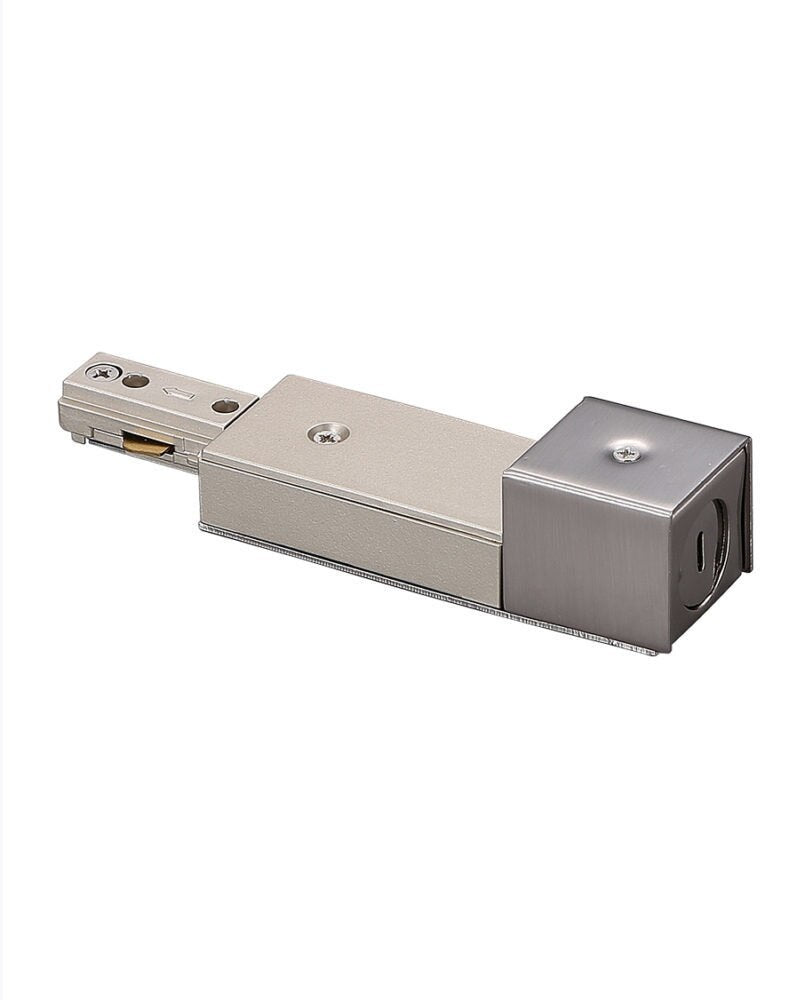 Track Light Live End Connector for Conduit Box, Nickel Satin Four Bros Lighting