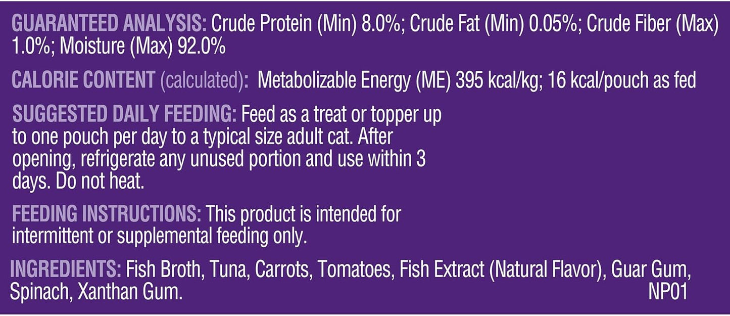 Rachael Ray Nutrish Purrfect Broths All Natural Grain-Free Tasty Tuna Recipe Cat Food Topper / 24 Pouches