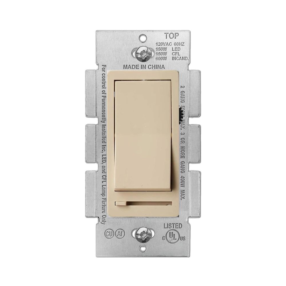 LED DIMMER SWITCH, 3-WAY, SINGLE POLE, 150W, IVORY Four Bros Lighting