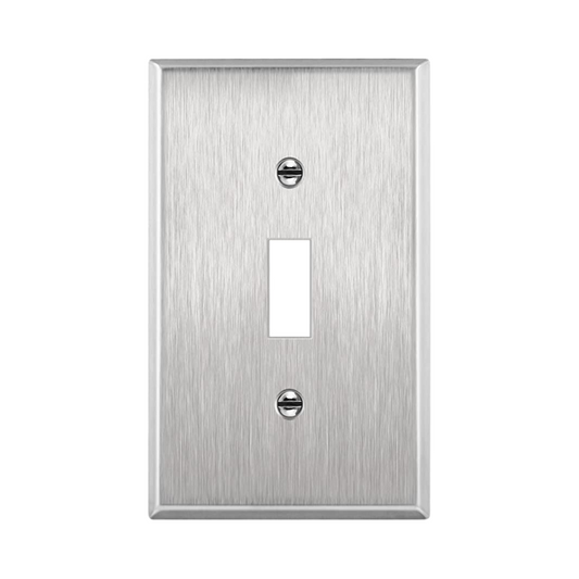 1-Gang Toggle Switch Metal Wall Plate, Stainless Steel