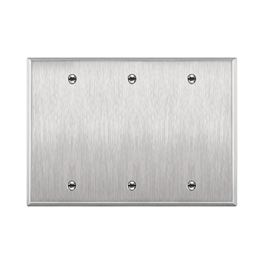 Blank Wall Plate - Stainless Steel - 3 Gang