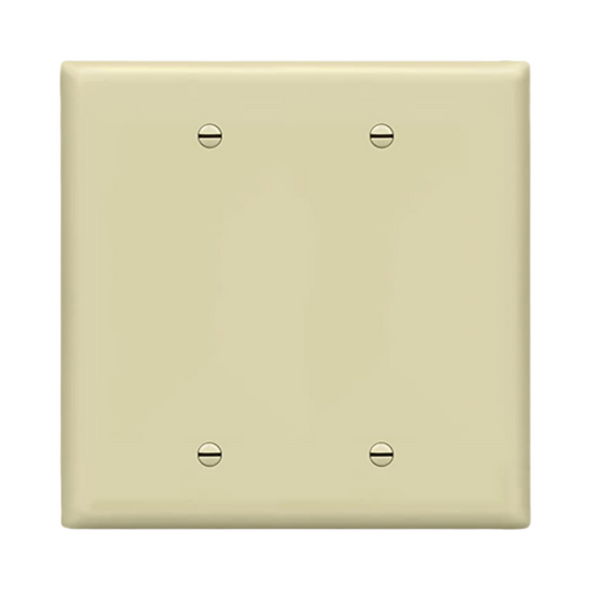 2-GANG BLANK WALL PLATE, MID-SIZE, ALMOND Four Bros Lighting