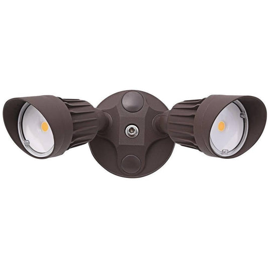 20W - Dual Head - LED Security Light - Weatherproof - Bronze - 5000K Four Bros Lighting