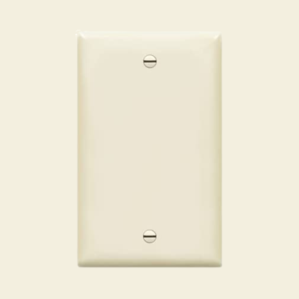 1-Gang Blank Wall Plate, Light Almond, 10 Pack