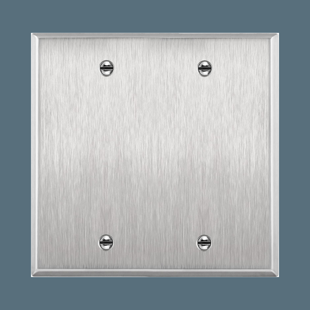 Blank Wall Plate - Stainless Steel - 2 Gang