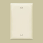 1-Gang Blank Wall Plate, Mid-size, Light Almond, 10 Pack