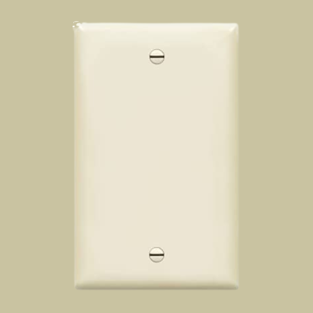 1-Gang Blank Wall Plate, Mid-size, Light Almond, 10 Pack