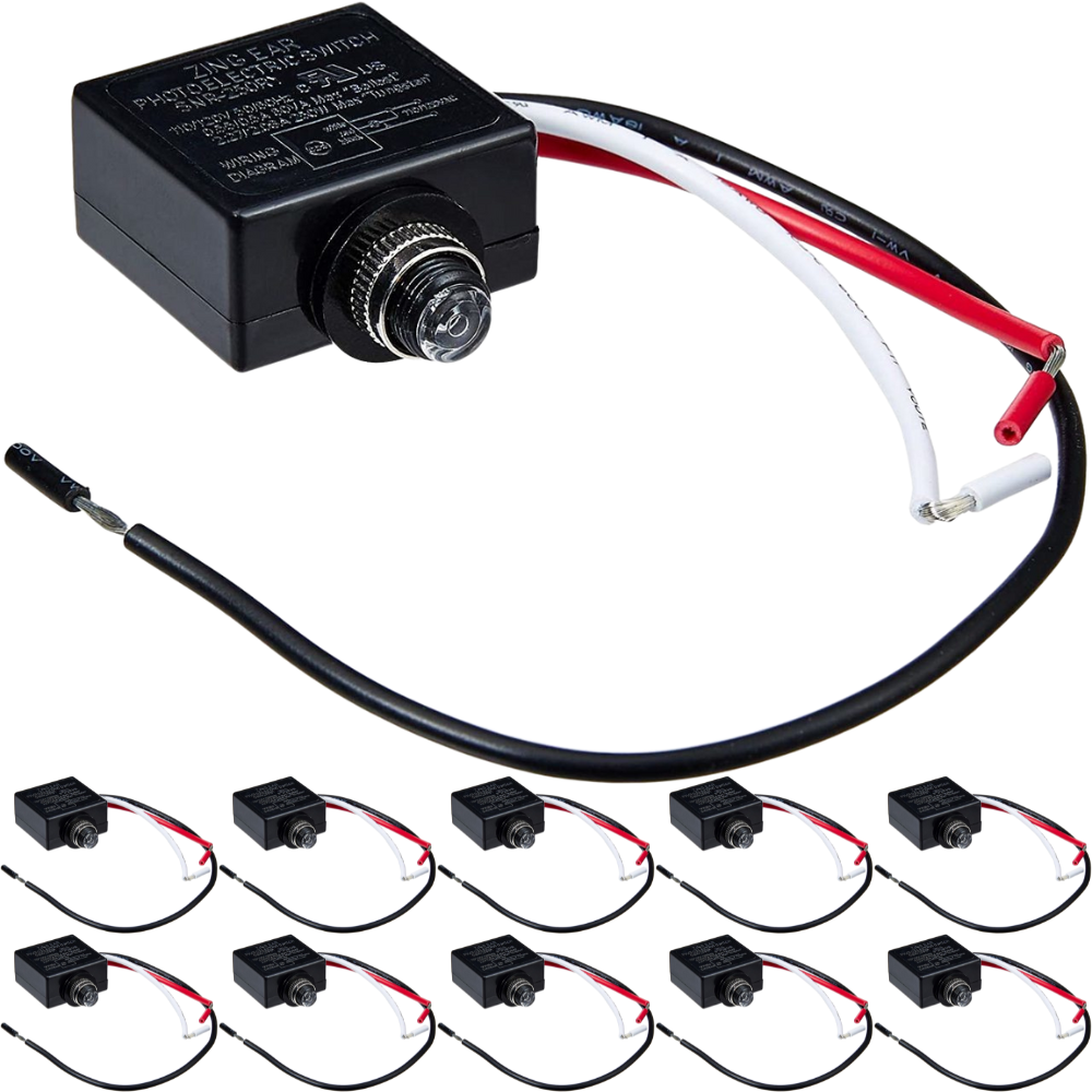 120V Dusk to Dawn Photocell Photoeye Light Sensor Switch, Auto On/Off, 10 Pack