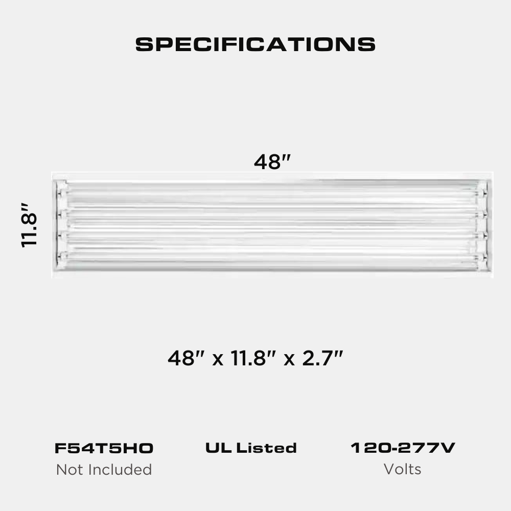 FLUORESCENT T5 HIGH BAY, 4 LAMP, F54T5HO, 120-277V Four Bros Lighting