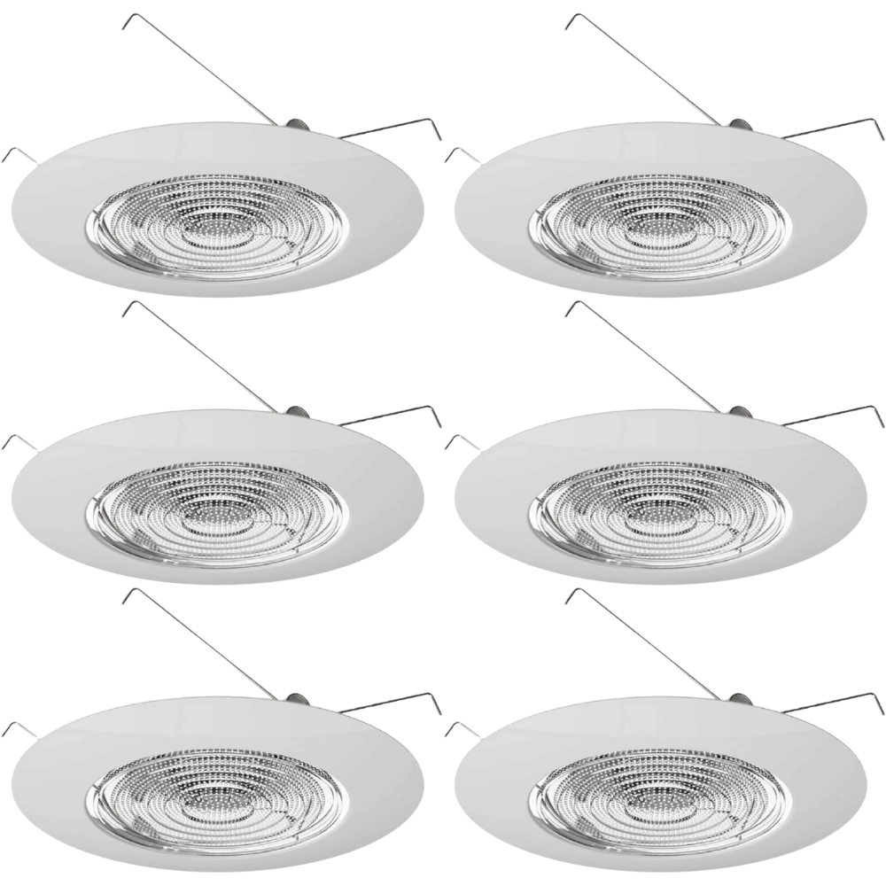 6" Inch Recessed Can Light Shower Fresnel Glass Lens, Wet Location, 6 Pack