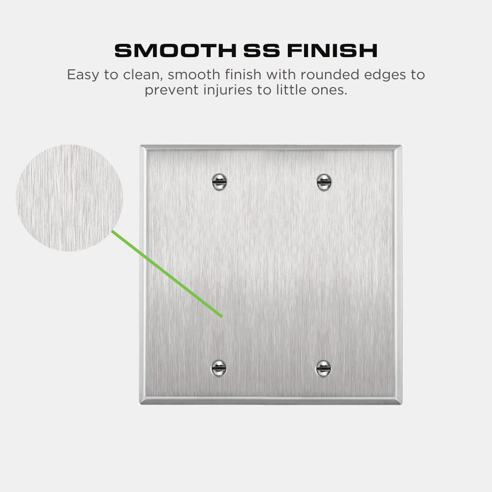 Blank Wall Plate - Stainless Steel - 2 Gang