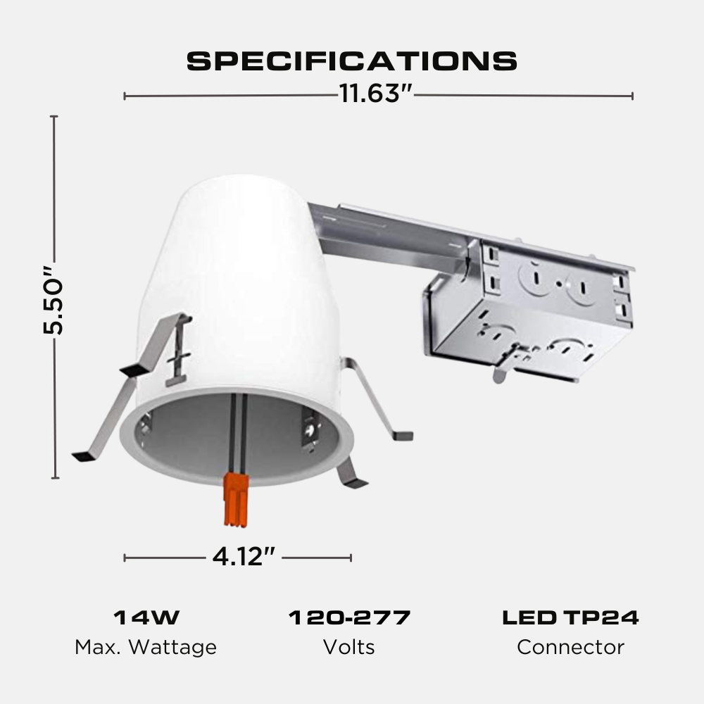 4 Inch Remodel LED Recessed Housing, 6 Pack