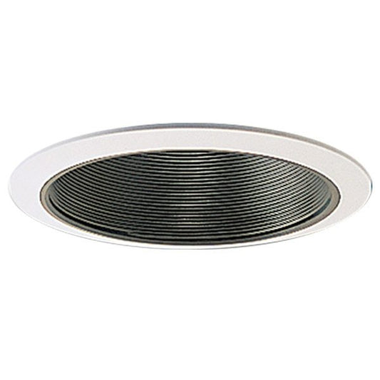 6 Inch - Stepped Baffle - Black with White Trim Four Bros Lighting