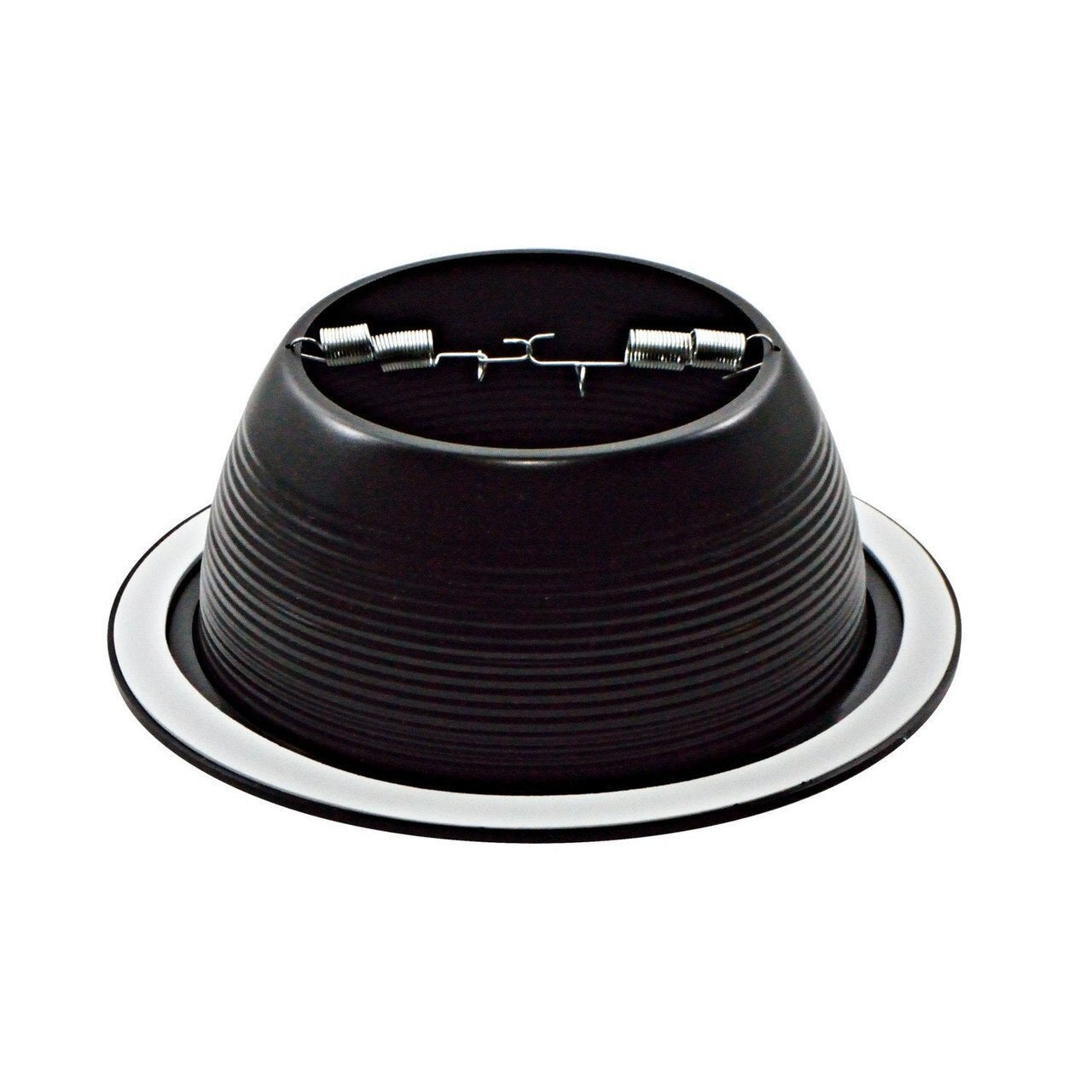 6 Inch Stepped Baffle Trim, Goof Plastic Ring, Black, 6 Pack