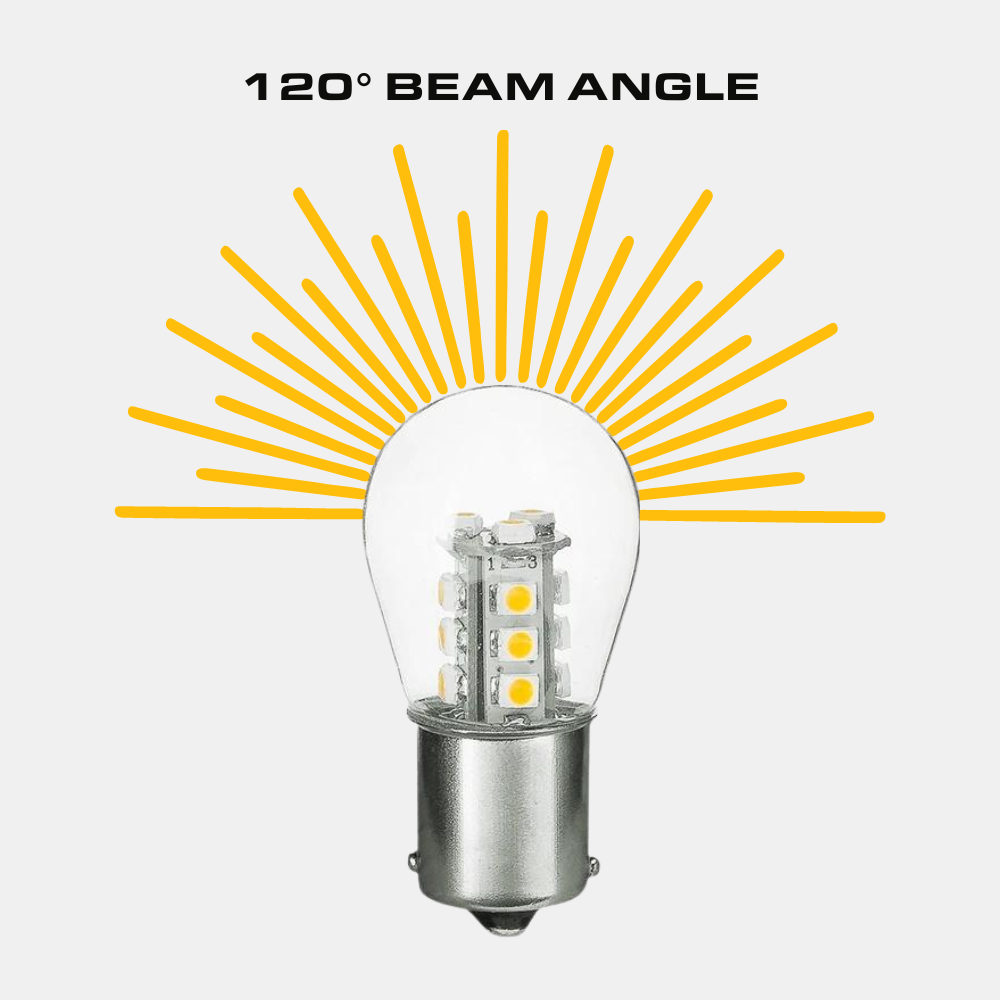 1156/1141/1003 1.5W LED S8 Bulb, Low Voltage 12V, Single Contact, BA15S Base, 3000K