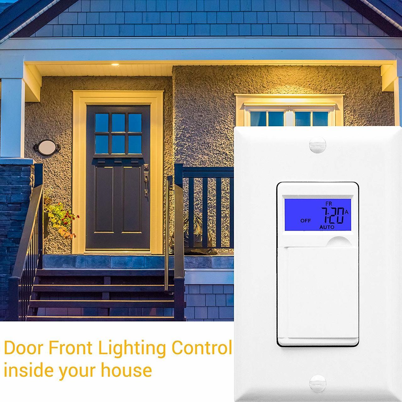 7 Days Digital in-Wall Programmable Timer Switch, Single Pole, White