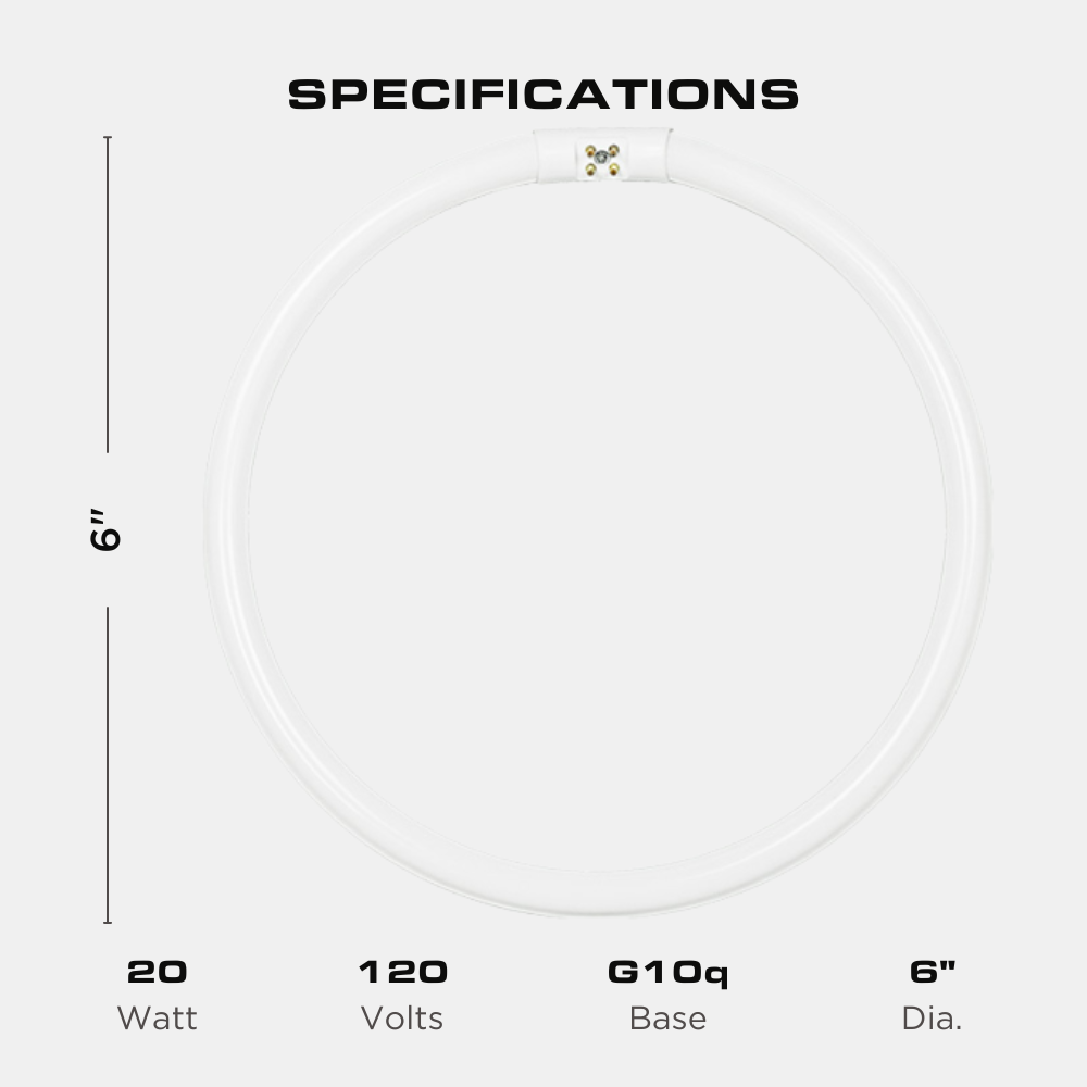 FC6T5/CW - 20 Watt - T5 Circline Fluorescent Tube - 4100K