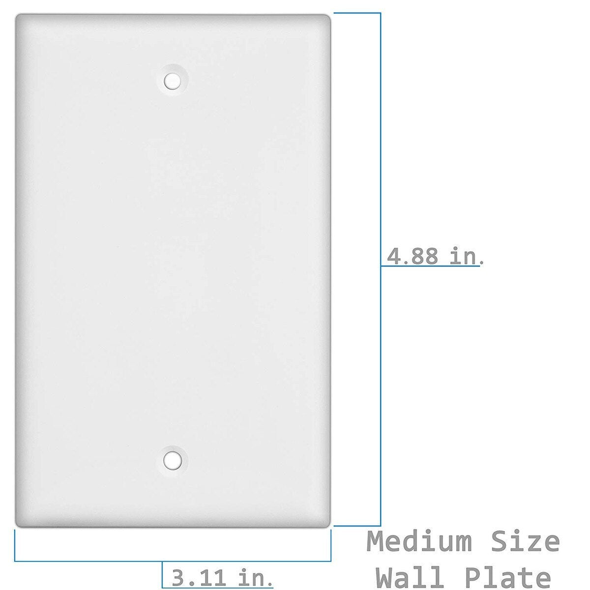 Blank Wall Plate - White - 1 Gang Mid Size Four Bros Lighting