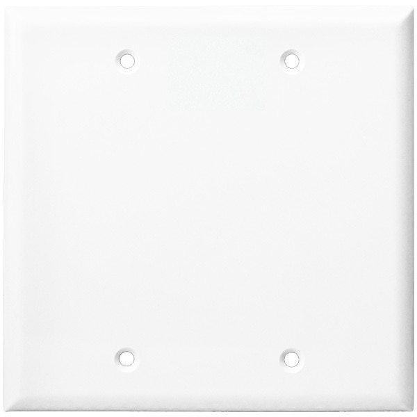 Blank Wall Plate - White - 2 Gang Mid Size Four Bros Lighting
