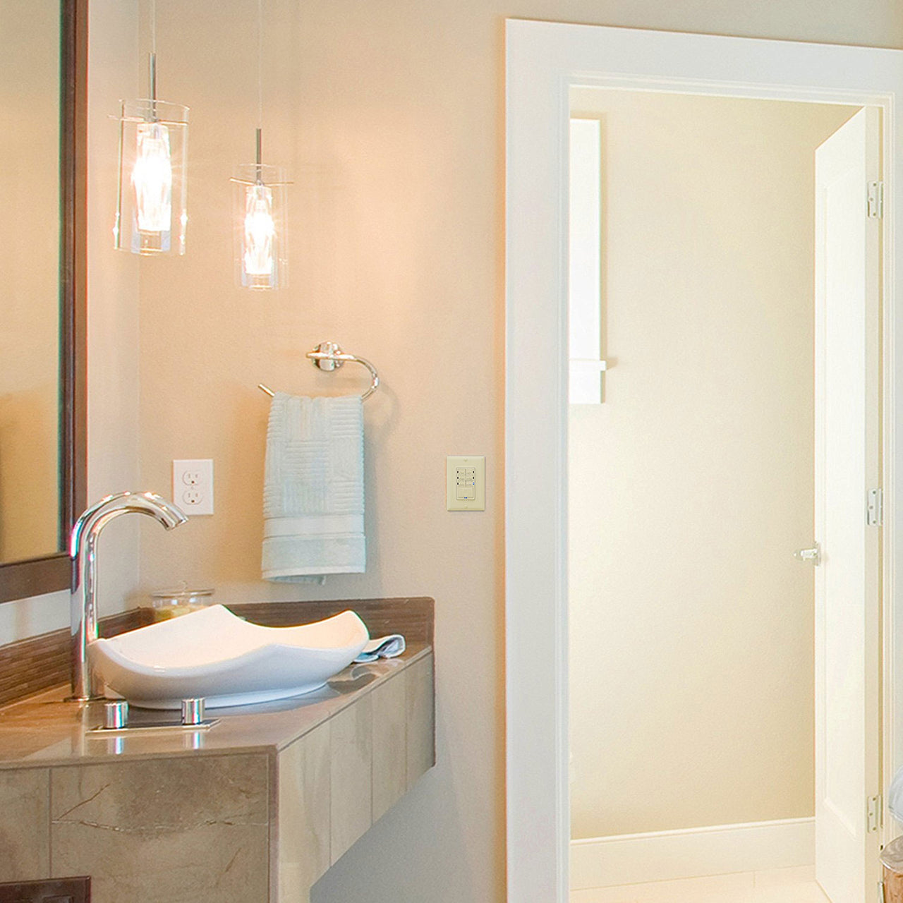 Countdown Timer Switch for bathroom fans and household lights, Ivory