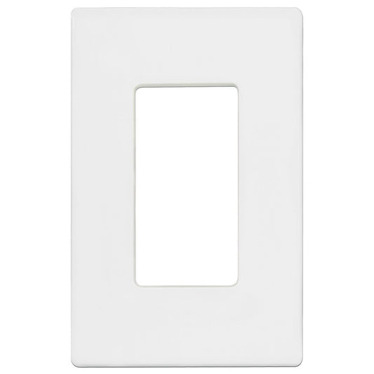 Screwless Decorator Wall Plate - White - 1 Gang Four Bros Lighting